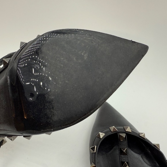 VALENTINO NOIR ROCKSTUD BLACK 100MM SLING BACK PUMPS SIZE 40.5 - Picture 11 of 12